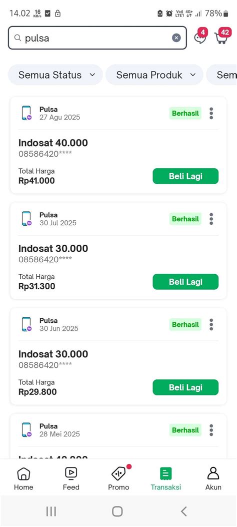 dominos pasta dapat lihat histori transaksi Axis referensi top up aktivasi Telkomsel image 1