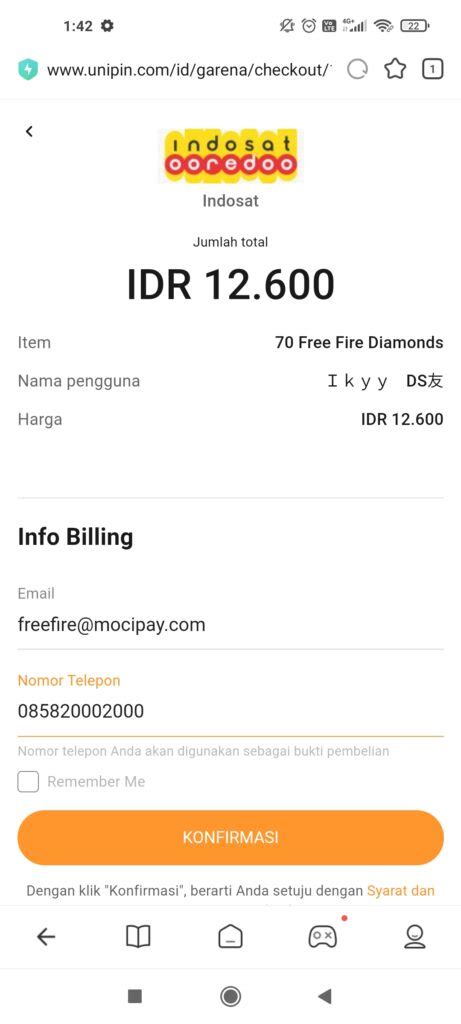 top up ff pulsa indosat 1000 rupiah solusi topup gagal — tepat sasaran Banyak pilihan nominal untuk premium image 1